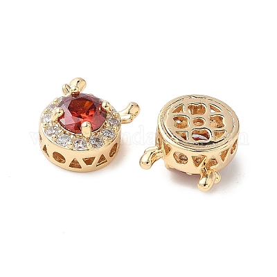 Латунные микро проложить кубического циркония бусы KK-G531-01G-02-1