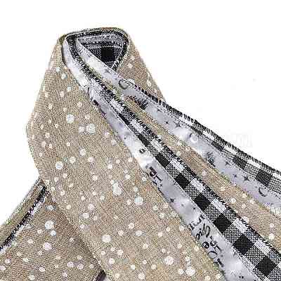 Рождественские льняные подвесные украшения с большим бантом AJEW-S088-03D-1