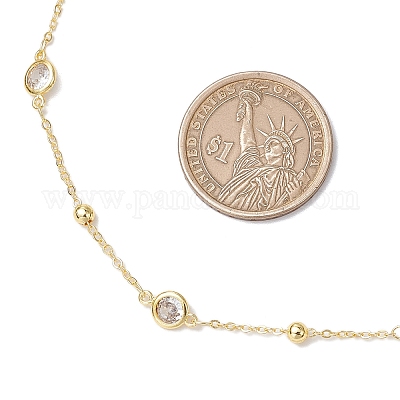 Латунные прозрачные кубические цирконии спутниковые цепи поясные цепи NJEW-C00038-1