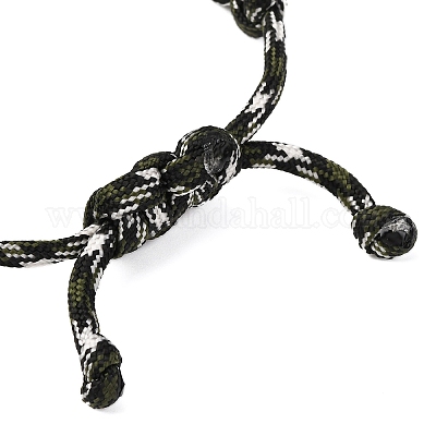 7 плетеный браслет из полиэстера и спандекса с внутренним сердечником для мужчин и женщин BJEW-JB12571-02-1