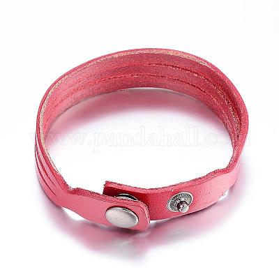 Кожаный шнур оснастки браслеты BJEW-P099-10-1