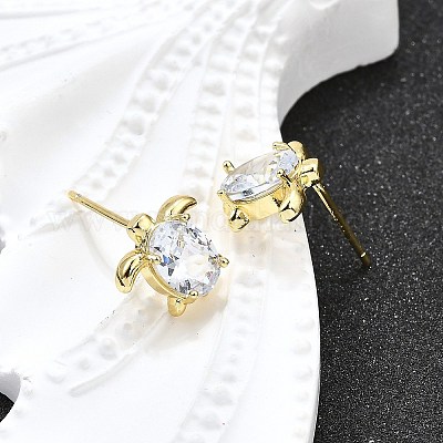 Серьги-гвоздики из циркония EJEW-H157-03G-01-1