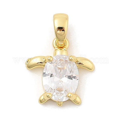 Подвески из листовой латуни с покрытием из прозрачного кубического циркония KK-S407-13G-A-1