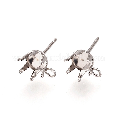 Серьги-гвоздики из нержавеющей стали марки 304 STAS-L238-026C-P-1