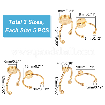 15 шт. 5 стиля 201 нержавеющая сталь манжета кольца настройки STAS-UN0041-97-1
