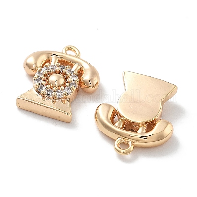 Подвески из латуни с покрытием из прозрачного кубического циркония KK-M102-14G-A-1