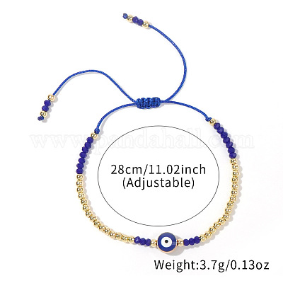 4шт регулируемый набор из стеклянных плетеных бусин от сглаза для женщин ZW1974-5-1