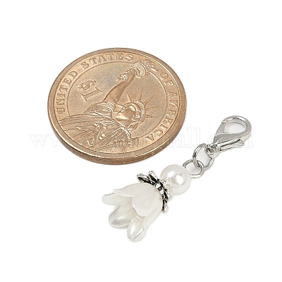 Цветочные украшения из АБС-пластика с жемчугом HJEW-JM03134-1