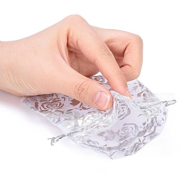 Розы из органзы мешки печатается OP-R021-10x12-03-1