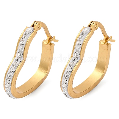 Серьги-кольца в форме сердца из нержавеющей стали 304 EJEW-S242-01G-A-1