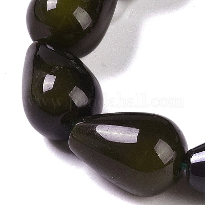 Нити бусин из натурального зеленого агата (окрашенные и нагретые) G-P521-D01-01A-1