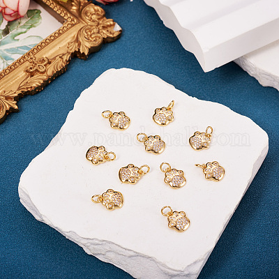 Латунные микропаве прозрачные кубические циркониевые подвески X1-RJEW-T063-38G-NF-1