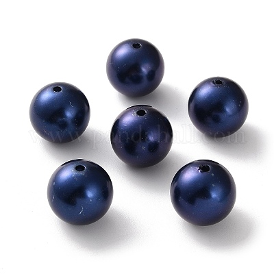 Круглый абс пластиковый имитация жемчужные бусины OACR-XCP0001-15-1