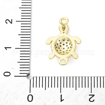 Шармы-соединители из латуни с микропаве из прозрачного кубического циркония KK-D325-06G-03-1