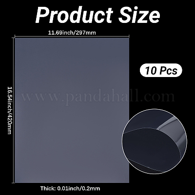 プラスチックシート  長方形  透明  420x297x0.2mm&nbsp;AJEW-WH20128-043B-1