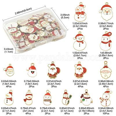 40шт рождественские подвески из сплава эмали ENAM-FS0004-20-1