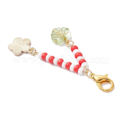 Подвески из эмали из цветочного сплава HJEW-MZ00337-02-1