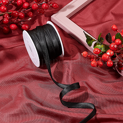 BENECREAT Satin Bias Band 12mm - 12.5m Doppelt Gefaltetes Einfassband Preußisch Blau