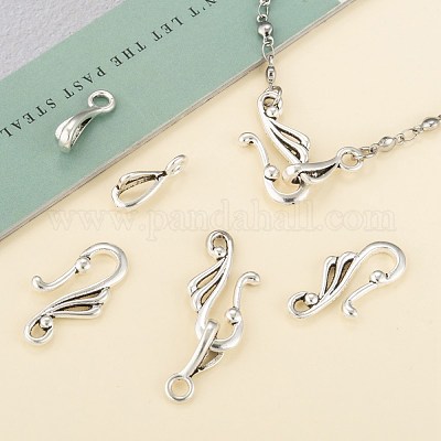 Тибетский серебряный крюк и глаз застежками LF1157Y-1