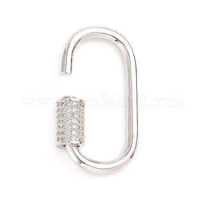 Латунь микропаве прозрачный кубический цирконий винт карабин брелоки ZIRC-E164-10P-1