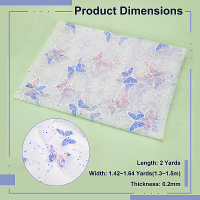 1 шт. полиэстеровая сетчатая тюль с узором «бабочка» DIY-BC0009-88C-1