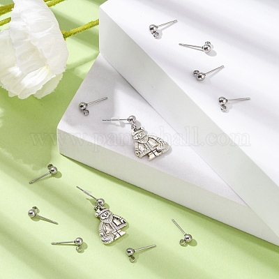 Фурнитура для сережек-гвоздиков из нержавеющей стали марки 304 STAS-E026-3-1