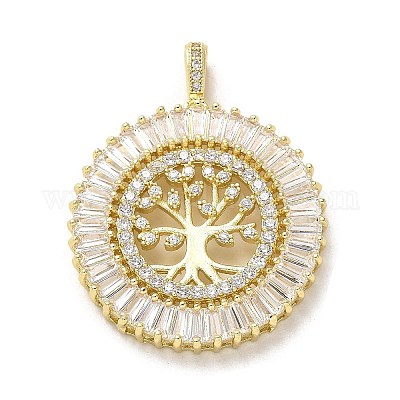 Латунные микро проложить кубического циркония подвески KK-K355-18G-1