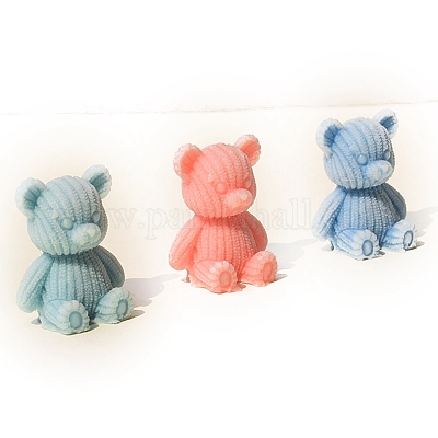 Силиконовые Молды для свечей в виде столба с рельефным рисунком в виде медведя PW-WGAB363-01-1