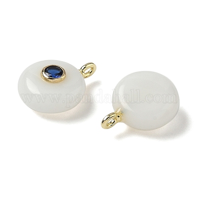 Плоские круглые подвески из смешанных драгоценных камней из натуральных и синтетических камней G-H318-01G-1