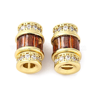 Латунные винтовые застежки с микропаве и кубическим цирконием KK-Z078-41G-1