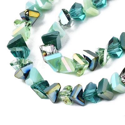 Стеклянные бусины с гальваническим покрытием  EGLA-N002-06G-1