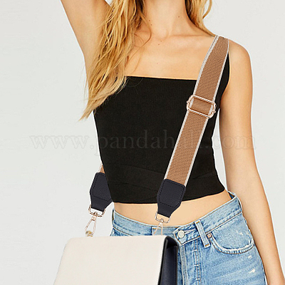 Широкие ручки сумки из полиэстера жаккардового плетения в этническом стиле&nbsp;FIND-WH0136-40B-1