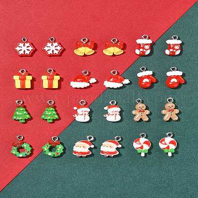 24шт 12 стиля рождественская тема непрозрачные подвески из смолы RESI-FS0001-86A-1