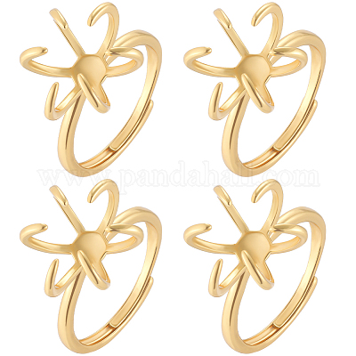 Risultati ad anello regolabili in ottone&nbsp;KK-BBC0023-69B-1