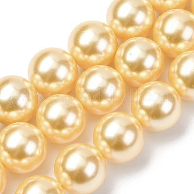 Гальванические оболочки жемчужные бусы пряди BSHE-G041-14mm-01-1