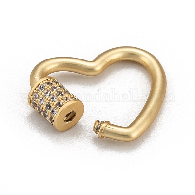 Латунь микропаве кубический цирконий винт карабин подвески с замком ZIRC-G160-23G-1