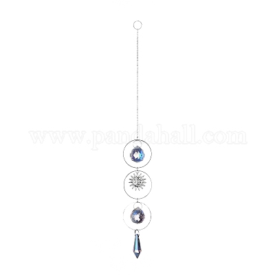 Ab цветное покрытие хрустальная пуля большие подвесные украшения HJEW-G019-03D-1