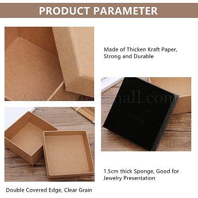 Jewelry Gift Boxes Kraft Paper Wrapping Cases Rings Bracelet Necklace 8x5x2.5cm 