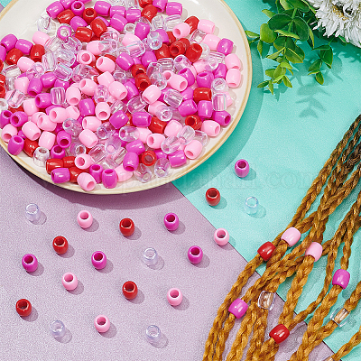 360шт 6 цвета пластиковые европейские бусины KY-NB0001-65-1