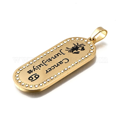 Овал с 12 подвеской из нержавеющей стали 304 созвездия со стразами STAS-M119-08I-G-1