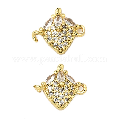 Латунные подвески-фигурки с прозрачным кубическим цирконием и фруктами KK-Z109-01G-01-1