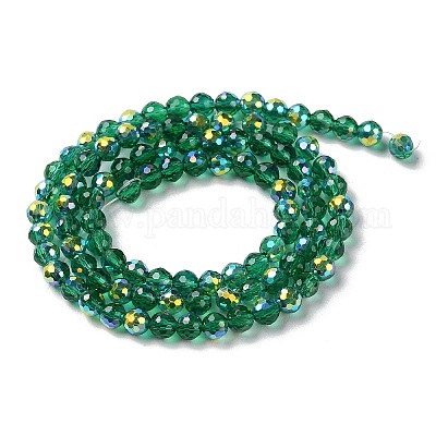 Прозрачные стеклянные бусины гальваническим пряди GLAA-Q099-B01-03-1