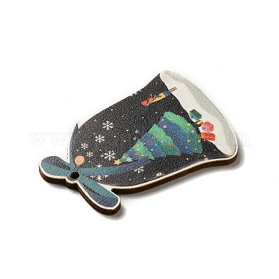 Большие подвески из дерева с односторонним принтом WOOD-H102-02A-1