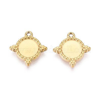 Оправы для подвесок из нержавеющей стали 304 в виде кабошонов STAS-T067-08G-1