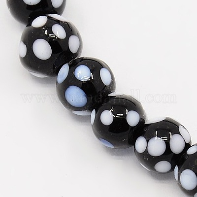 Handmade lampwork runde Perlen Stränge&nbsp;LAMP-L007-8mm-03-1