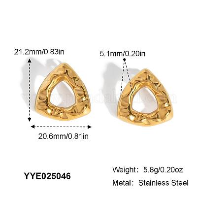 Серьги-гвоздики из нержавеющей стали с чеканной текстурой GJ5833-1-1