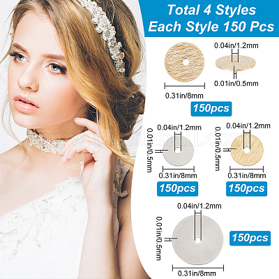 600 шт. 4-х видов латунных и хирургических бусин из нержавеющей стали 316 STAS-CN0001-14-1