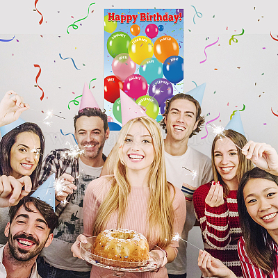 2шт многоразовые плакаты с надписью «С Днем Рождения» AJEW-WH0671-010-1