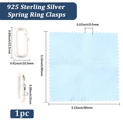 1 шт. 925 кольца-пружинки из стерлингового серебра STER-BBC0008-64B-S-1