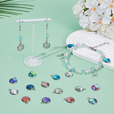 40шт 10 цвета подвески из смолы RESI-GO0001-09-1